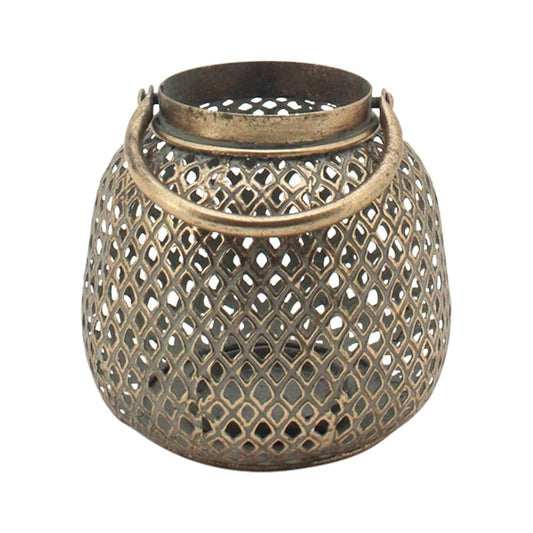 LUSTRE DIAMANT W/HANDLE PILLAR CANDLEHOLDER 16X14CM