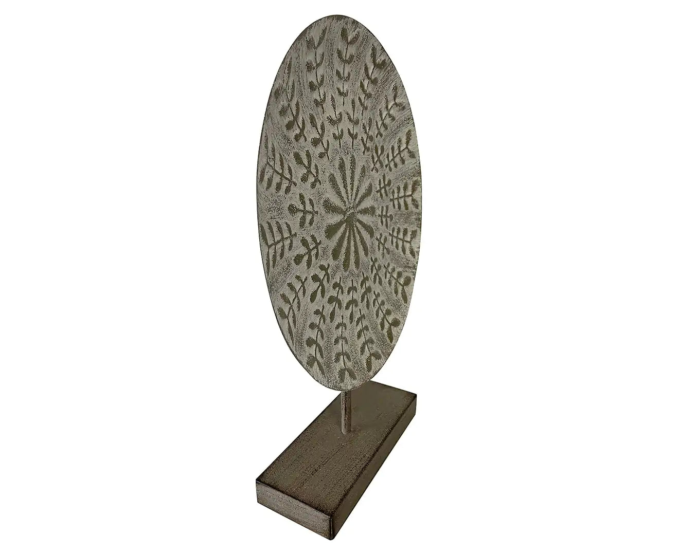 ROUND CONTEMPORARY ZEN PLAQUE ON BASE 30X8X40CM