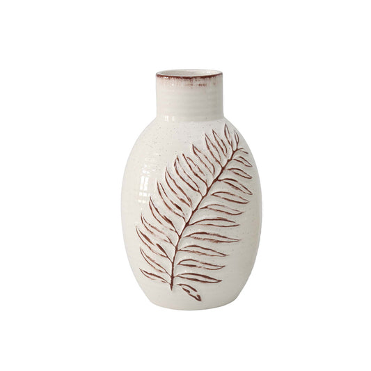 EMBOSSED LEAF CERAMIC VASE