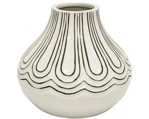 18X20XM TOVE CERAMIC VASE - WHITE & BLACK